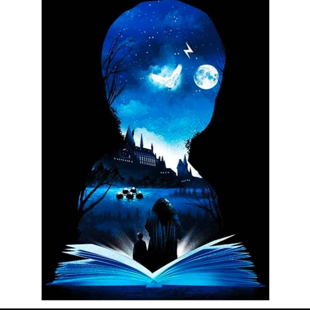 New 5D Harry Potter Enchanted Blue Nightscape DIY Diamond Painting